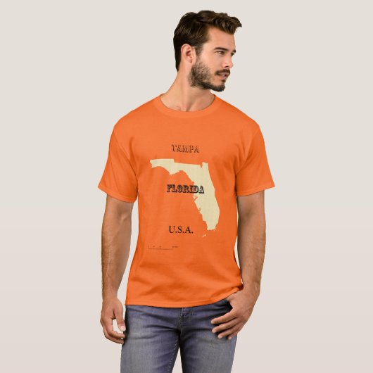 T - Shirt - Karte von Florida mit Stadt (Vorne ganz)