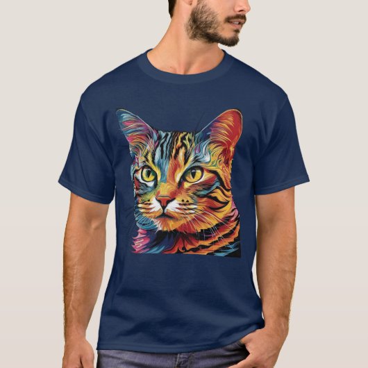 T - Shirt Katze gemustert (Vorderseite)