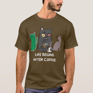 T - Shirt Katzenbilder für Kaffeeliebhaber