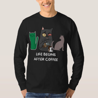 T - Shirt Katzenbilder für Kaffeeliebhaber
