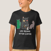 T - Shirt Katzenbilder für Kaffeeliebhaber (Vorderseite)