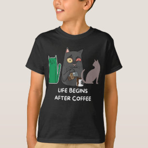 T - Shirt Katzenbilder für Kaffeeliebhaber
