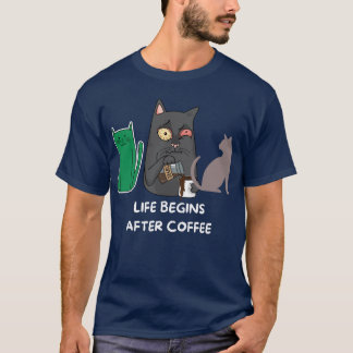 T - Shirt Katzenbilder für Kaffeeliebhaber