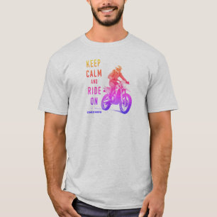 T-Shirt 'Keep Calm and Ride On' für Dirt Bike-Fahr