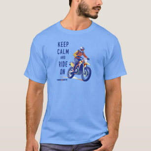 T-Shirt 'Keep Calm and Ride On' für Dirt Bike-Fahr