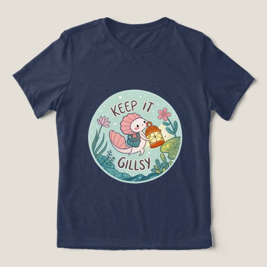 T-Shirt 'Keep It Gillsy' Tri-Blend Shirt (Design Vorderseite)