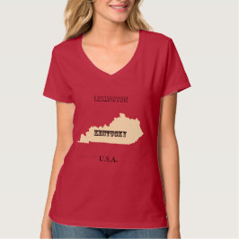 T - Shirt - Kentucky Karte mit Stadt