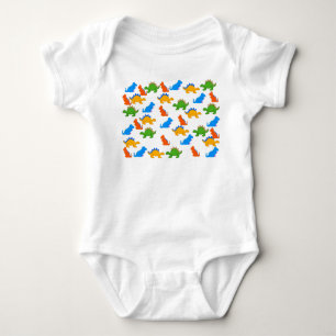 T-Shirt Kinder Baby Jungen Dinosaurier Collage Strampler
