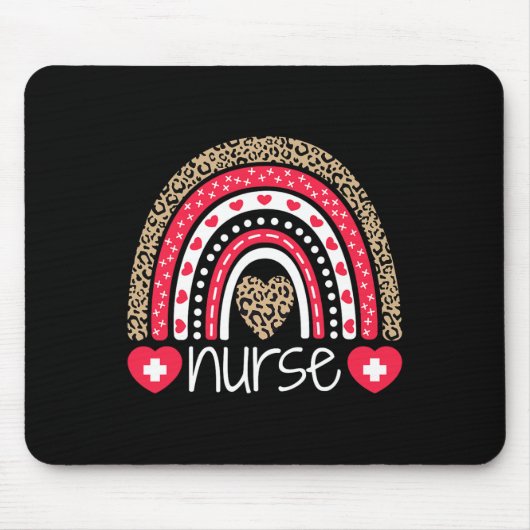 T-Shirt-Kindergartenschule Rainbow Leopard Mousepad (Vorne)