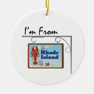 T-SHIRT komme ich aus Rhode Island Keramik Ornament