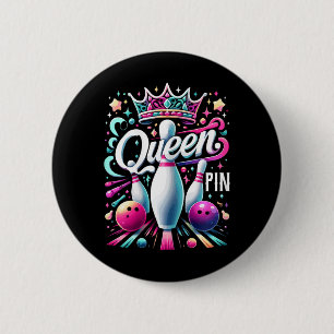 T-Shirt Königin Bowler Bowling-Liga für Bowling  Button