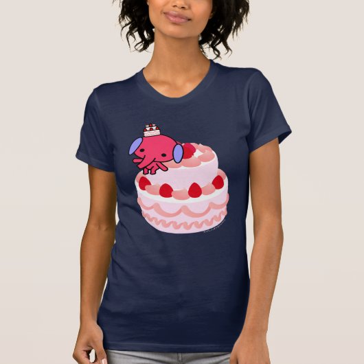 T - Shirt - Kuchen-Elefant - großer Kuchen (Vorderseite)