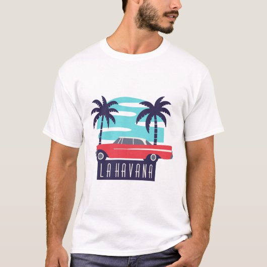 T Shirt la havana, cuba chevrolet palm and salsa, (Vorderseite)
