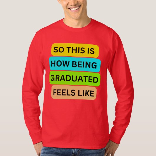 T - Shirt langärmelig rot SO_THIS_IS_HOW_BEING_GRA (Vorderseite)