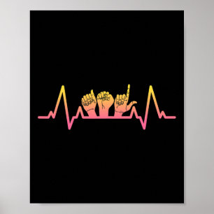 T-Shirt-Lehrer für Sprachherzen Poster