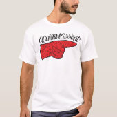 T-Shirt lettering against the current red black (Vorderseite)