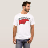 T-Shirt lettering against the current red black (Vorne ganz)