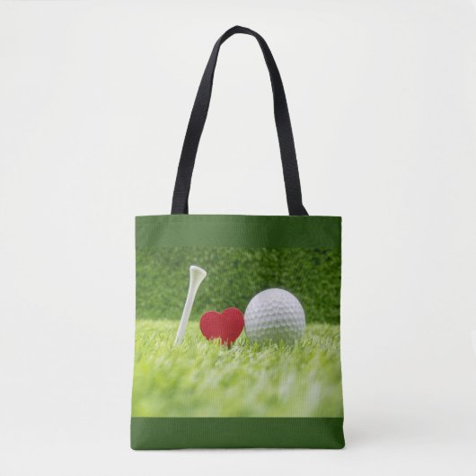 T-Shirt Liebe Golfball I Liebe Golf Tasche (Vorderseite)