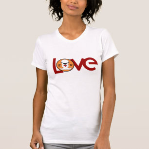 T-Shirt, Liebe mit Cartoon-Charakter T-Shirt