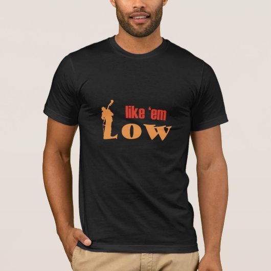T-shirt Like 'em low double bass player (Vorderseite)