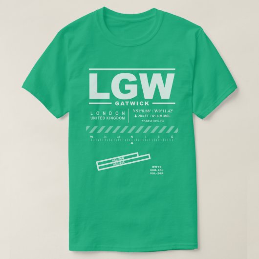 T - Shirt London Gatwick Airport LGW (Design vorne)