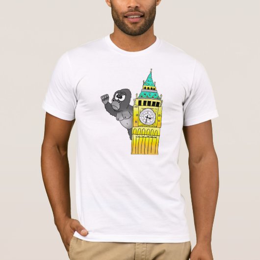 T-Shirt London-Gorilla-Big Bens Westminster (Vorderseite)