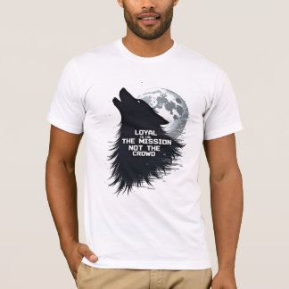 T - Shirt Lone Wolf Glitch Moon - Mission Over Cro