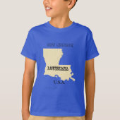 T - Shirt - Louisiana Karte mit Stadt (Vorderseite)