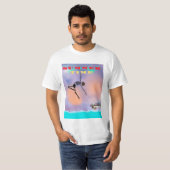 T-shirt, lustig, Skelett springt ins Meer T-Shirt (Vorne ganz)
