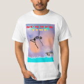 T-shirt, lustig, Skelett springt ins Meer T-Shirt (Vorderseite)