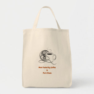 T-Shirt 'Mama angetrieben von Kaffee und reinem Ch Tragetasche