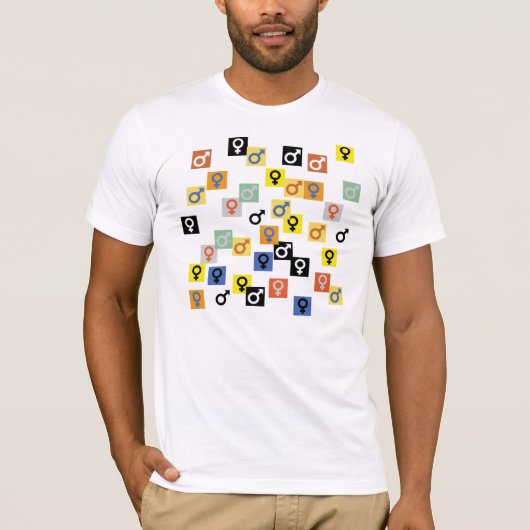 T - Shirt männlicher und weiblicher Symbole (Vorderseite)