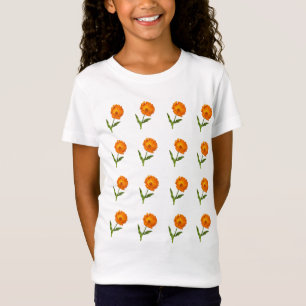 T - Shirt - Mehrere orange Blume