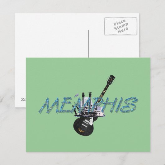 T-Shirt Memphis Postkarte (Vorne/Hinten)
