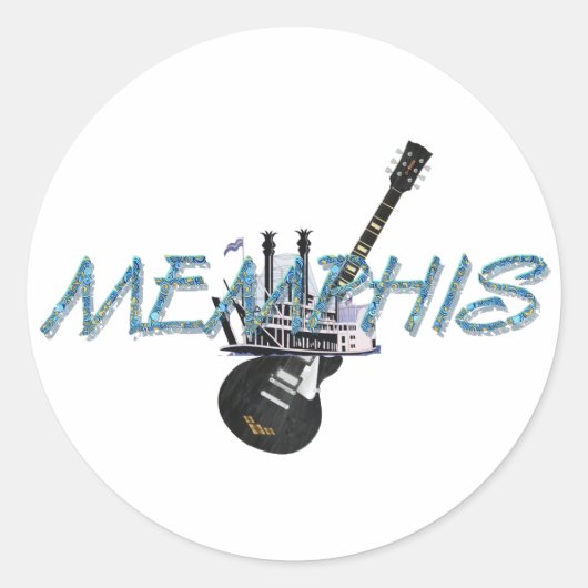 T-SHIRT Memphis Runder Aufkleber (Vorderseite)