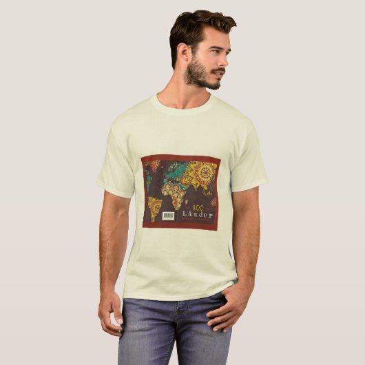 T - SHIRT MEN NEW EXTRAVAGANT , WORLD MAP DESIGN (Vorne ganz)