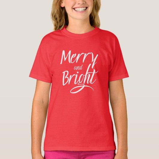 T-Shirt : Merry and Bright (deep red) (Vorderseite)