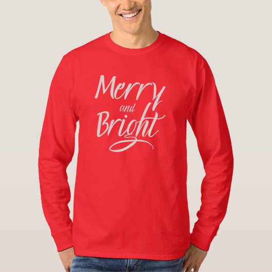T-Shirt : Merry and Bright (red cardinal) (Vorderseite)