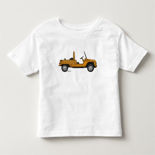 T-shirt met opdruk van een oranje Citroen Mehari (Vorderseite)