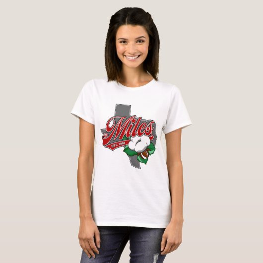 T - Shirt "MILES, TEXAS - BAUMWOLLE" (Vorne ganz)