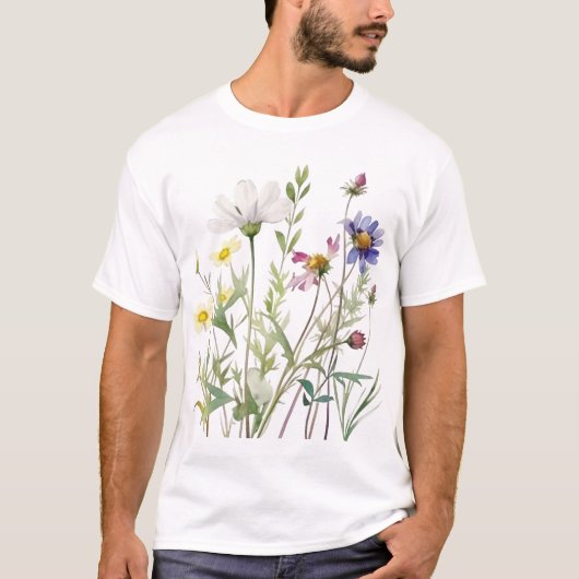 T - Shirt Minimalistisch Wildblume (Vorderseite)