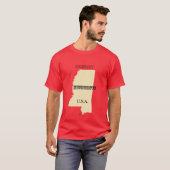 T - Shirt - Mississippi Karte mit Stadt (Vorne ganz)