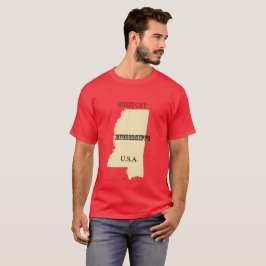 T - Shirt - Mississippi Karte mit Stadt