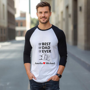 T-Shirt mit 3/4-Ärmel und personalisiertem Aufdruc