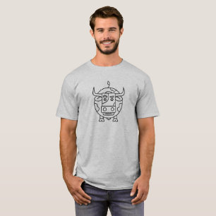 T-Shirt mit ahnungslosem Stier - Minimalistische S