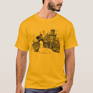 T-Shirt mit altem Feuerwehrwagen