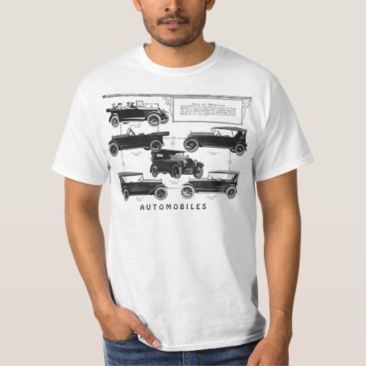 T-Shirt mit alten Autos (Vorderseite)