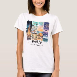 T-Shirt mit anpassbarem Strandleben