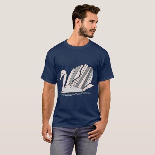 T - Shirt mit Art Deco Design Swan (Vorne ganz)