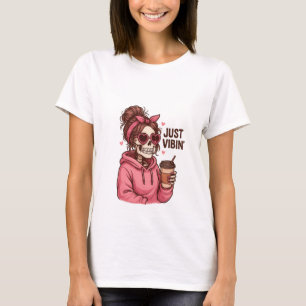 T-Shirt mit ästhetischem Mädchen und Kopfhörern